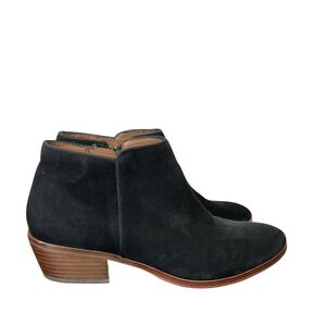 Sam Edelman Women's Petty Black Suede Side‎ Zip Ankle Booties Size 8.5 Wide
